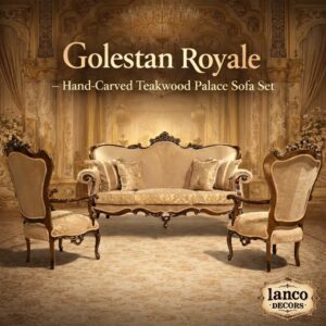 Golestan Royale – Hand-Carved Teakwood Palace Sofa Set