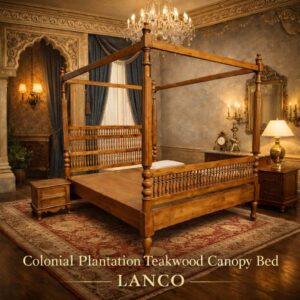 Colonial Plantation Teakwood Canopy Bed – Lanco Signature Collection