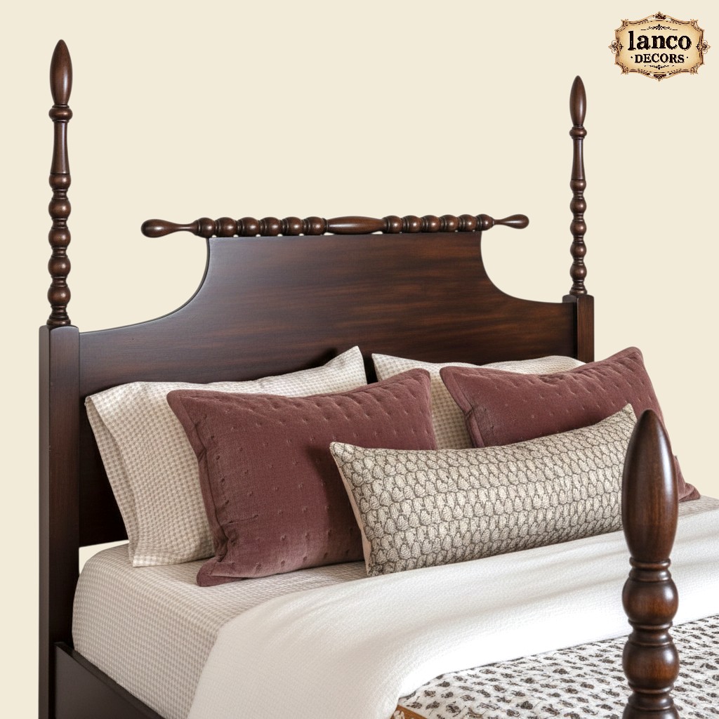 Anglo-Deccan Legacy Royale – Solid Teakwood Poster Bed - Image 3