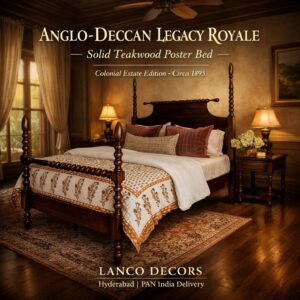 Anglo-Deccan Legacy Royale – Solid Teakwood Poster Bed