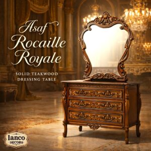 Asaf Rocaille Royale – Solid Teakwood Dressing Table