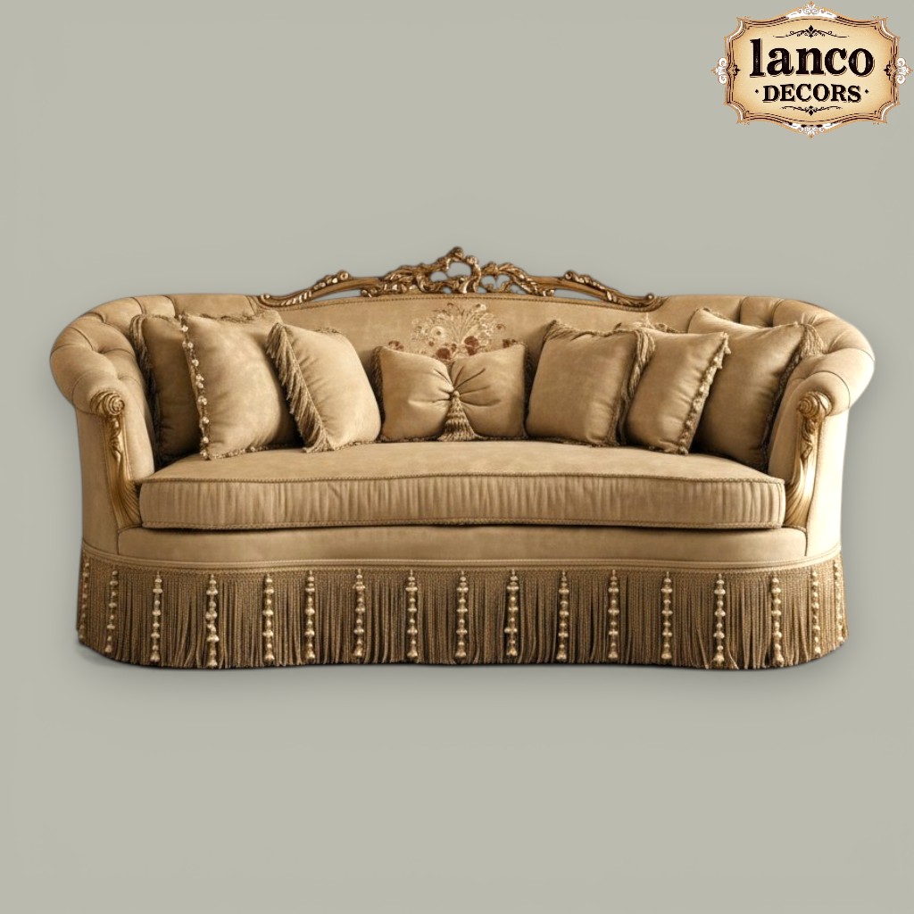 Sarv-e-Nawab Royal Rococo Teakwood Majlis Sofa Suite - Image 8