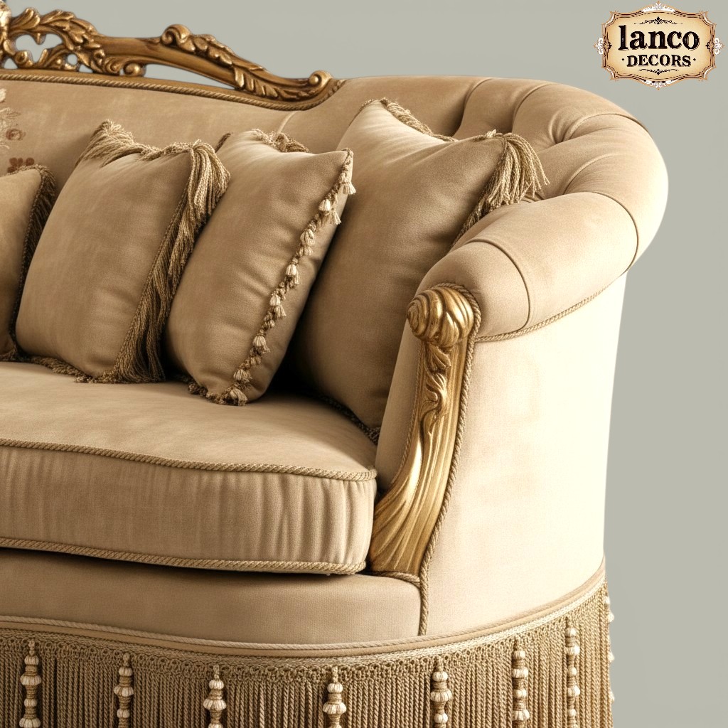 Sarv-e-Nawab Royal Rococo Teakwood Majlis Sofa Suite - Image 6