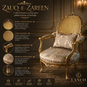 Zauq-e-Zareen – Royal Teakwood Accent Chair