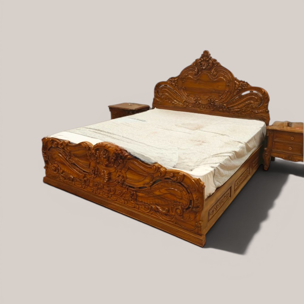 Mehvar-e-Ihtisham Royal Teakwood Bed - Image 7