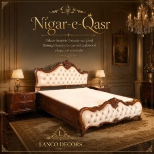 Nigar-e-Qasr – Royal Upholstered Heritage Bed