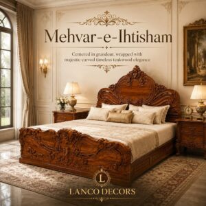 Mehvar-e-Ihtisham – Royal Handcrafted Teakwood Bed