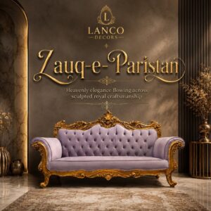 Zauq-e-Paristan – Royal Tufted Teakwood Sofa