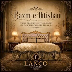 Bazm-e-Ihtisham – Royal Upholstered Teakwood Bed