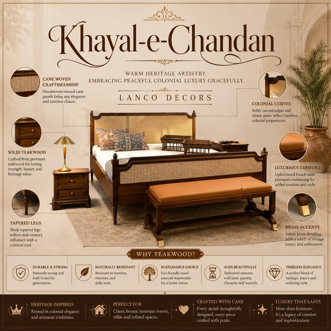 Khayal-e-Chandan – Colonial Cane Bedroom Collection - Image 9
