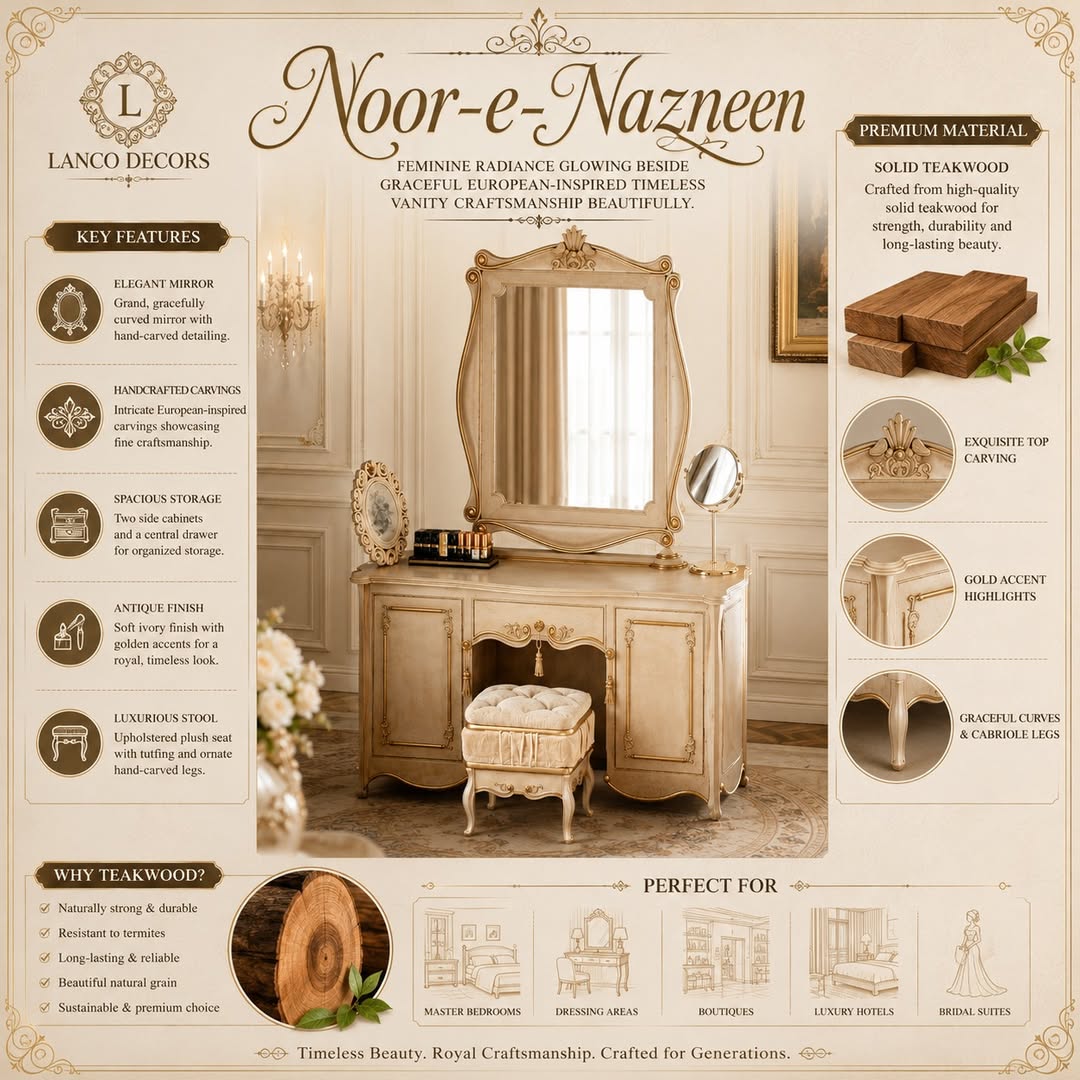 Noor-e-Nazneen – Luxury Vanity Dressing Console - Image 7