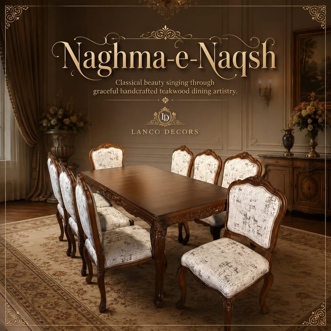 Naghma-e-Naqsh – Heritage Teakwood Dining Collection