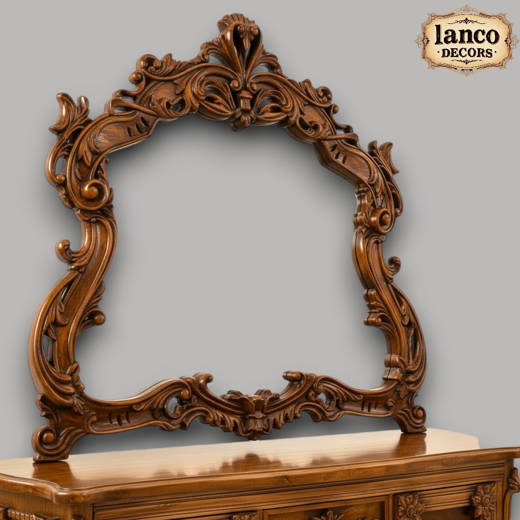 Aaina-e-Asafiya – Royal Teakwood Dressing Table with Ornate Mirror - Image 3