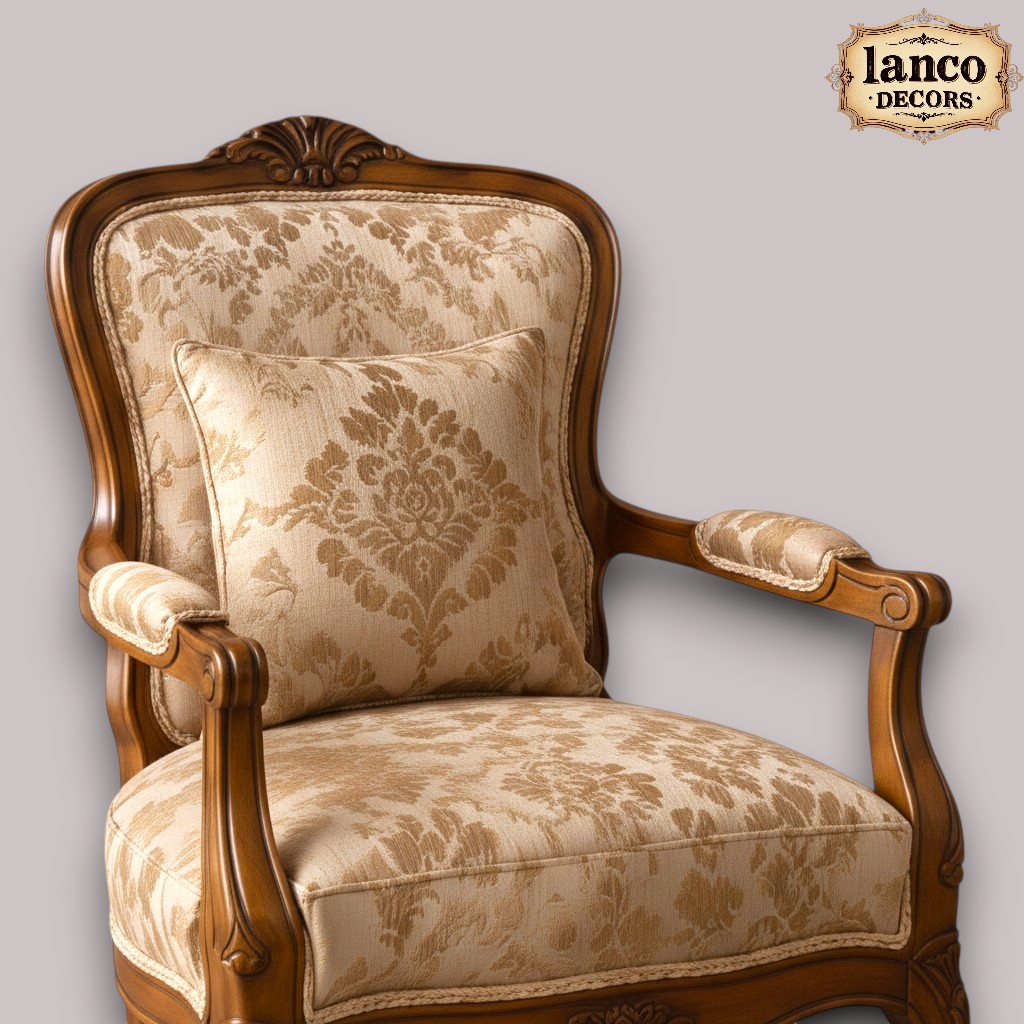 Shaan-e-Nishist – French Provincial Teakwood Lounge Chair Set - Image 4