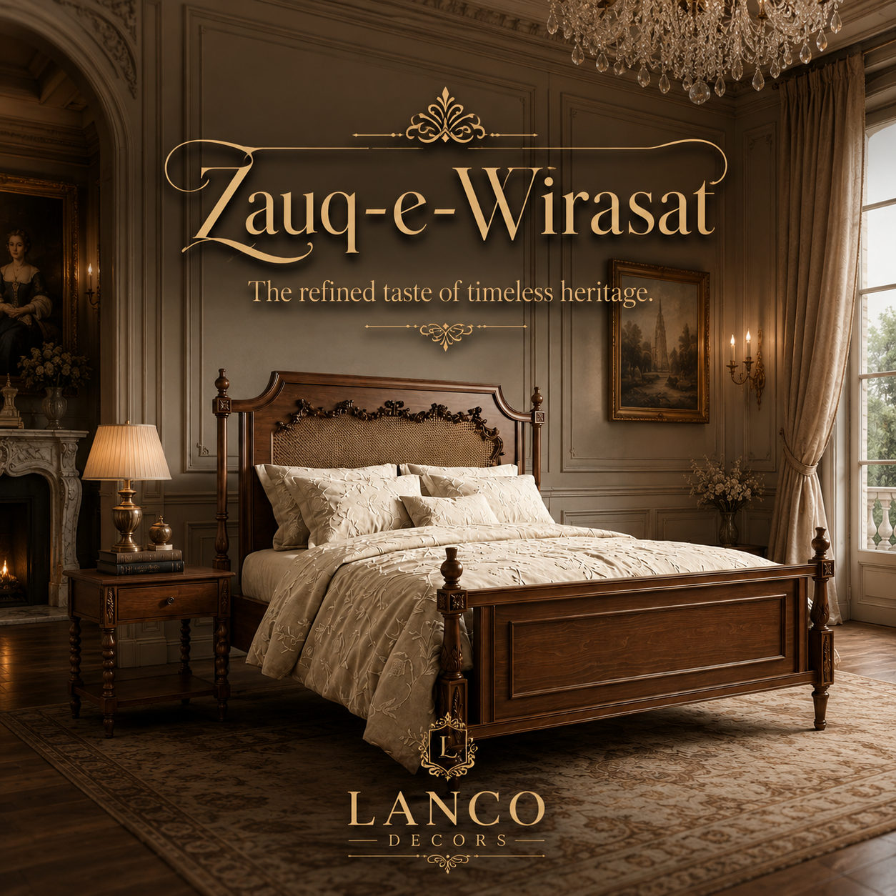 Zauq-e-Wirasat™ Heritage Teakwood Bed