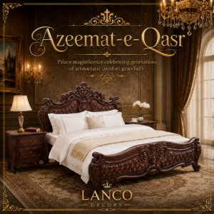 Azeemat-e-Qasr Royal Carved Teakwood Bed
