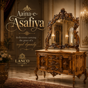 Aaina-e-Asafiya – Royal Teakwood Dressing Table with Ornate Mirror