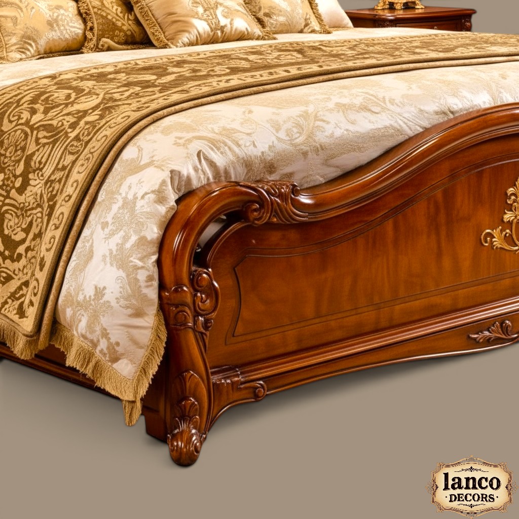 Zauq-e-Mahal Royal Tufted Teakwood Bed Set - Image 5