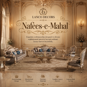 Nafees-e-Mahal™ Royal Luxury Classical Sofa Set – Solid Indian Teakwood