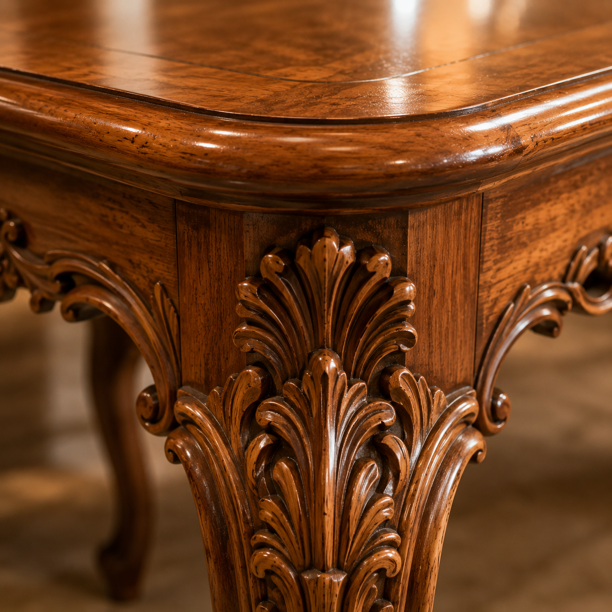 LANCO DECORS Royal Louis XV Solid Indian Teakwood 8-Seater Luxury Dining Set - Image 4
