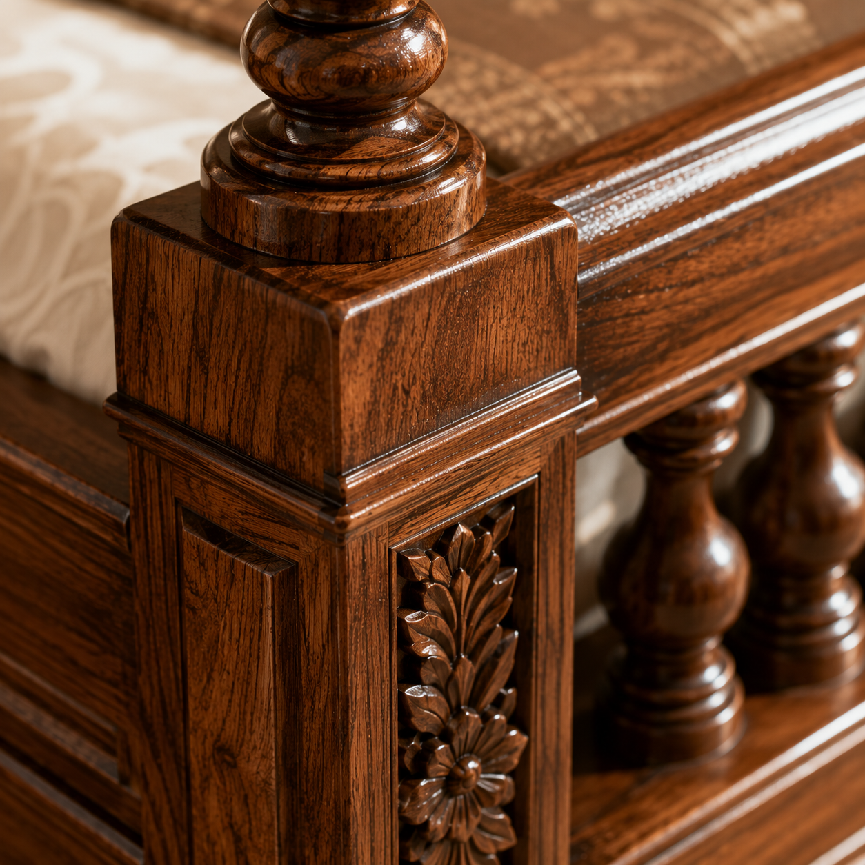 Virasat-e-Sukoon™ Heritage Solid Indian Teakwood Bedroom Set - Image 6