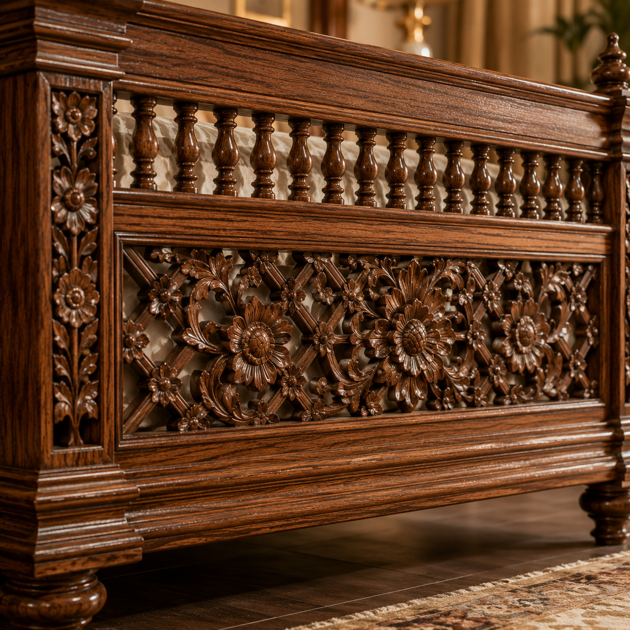 Virasat-e-Sukoon™ Heritage Solid Indian Teakwood Bedroom Set - Image 7