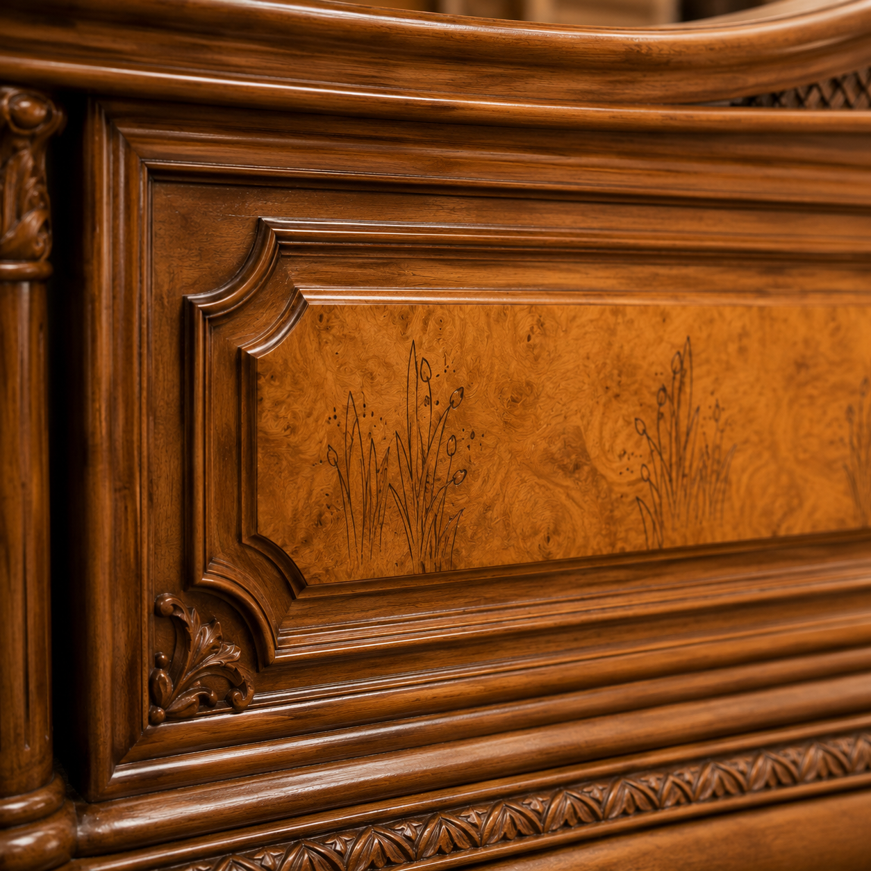 Colonial Victorian Solid Teakwood Heritage Bedroom Set - Image 7
