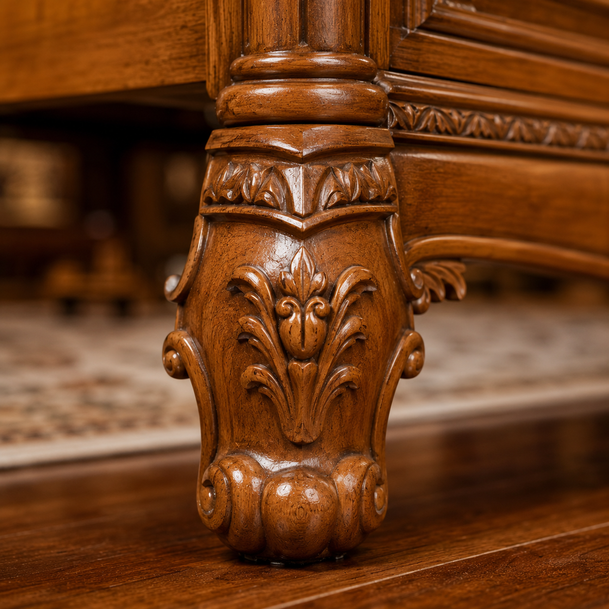 Colonial Victorian Solid Teakwood Heritage Bedroom Set - Image 8