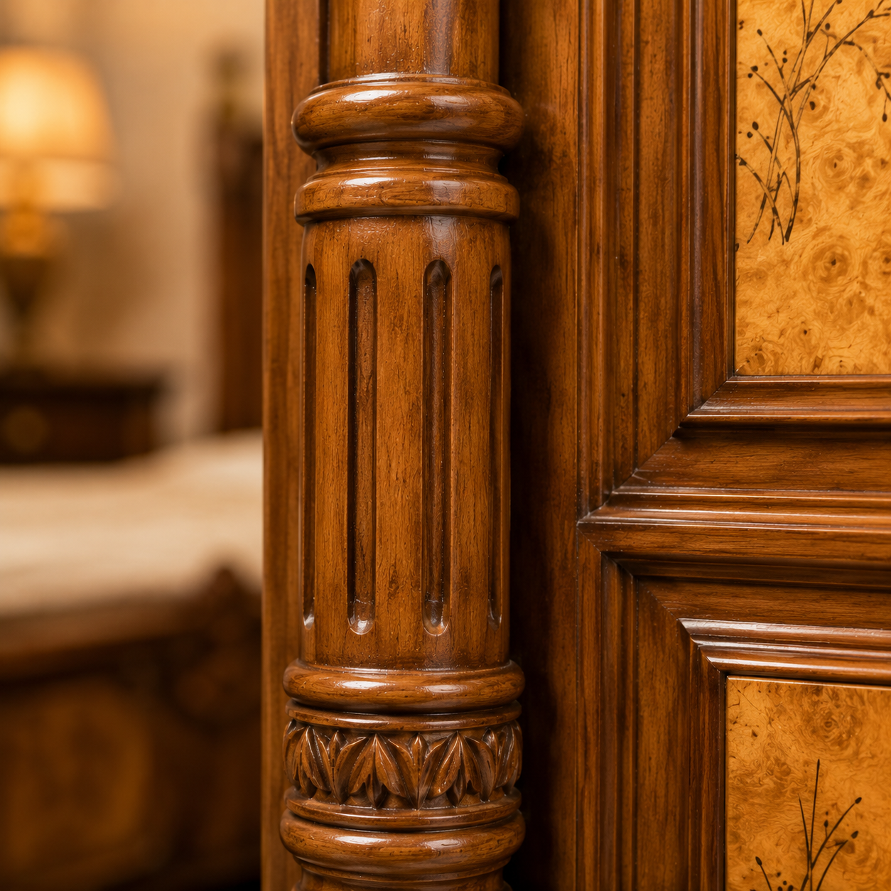 Colonial Victorian Solid Teakwood Heritage Bedroom Set - Image 9