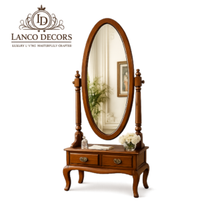 Colonial Victorian Swivel Dressing Mirror with Storage Drawers