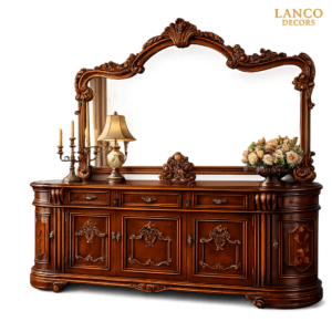 Élégance Royale™ French Rococo Buffet Sideboard & Mirror
