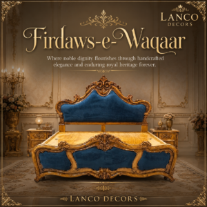 Firdaws-e-Waqaar™ Royal Upholstered Teakwood Bed