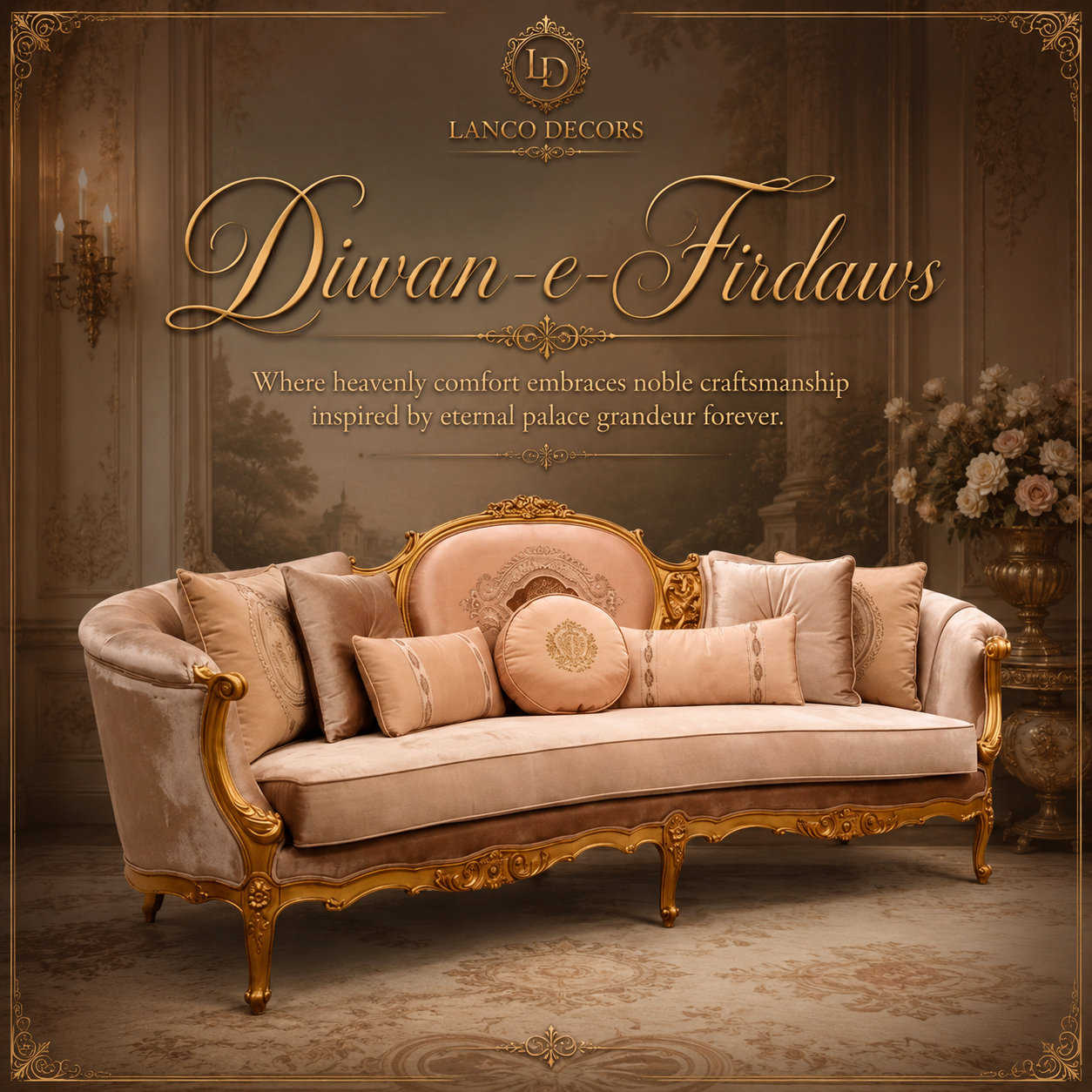 Diwan-e-Firdaws™ Royal Teakwood Chaise Lounge