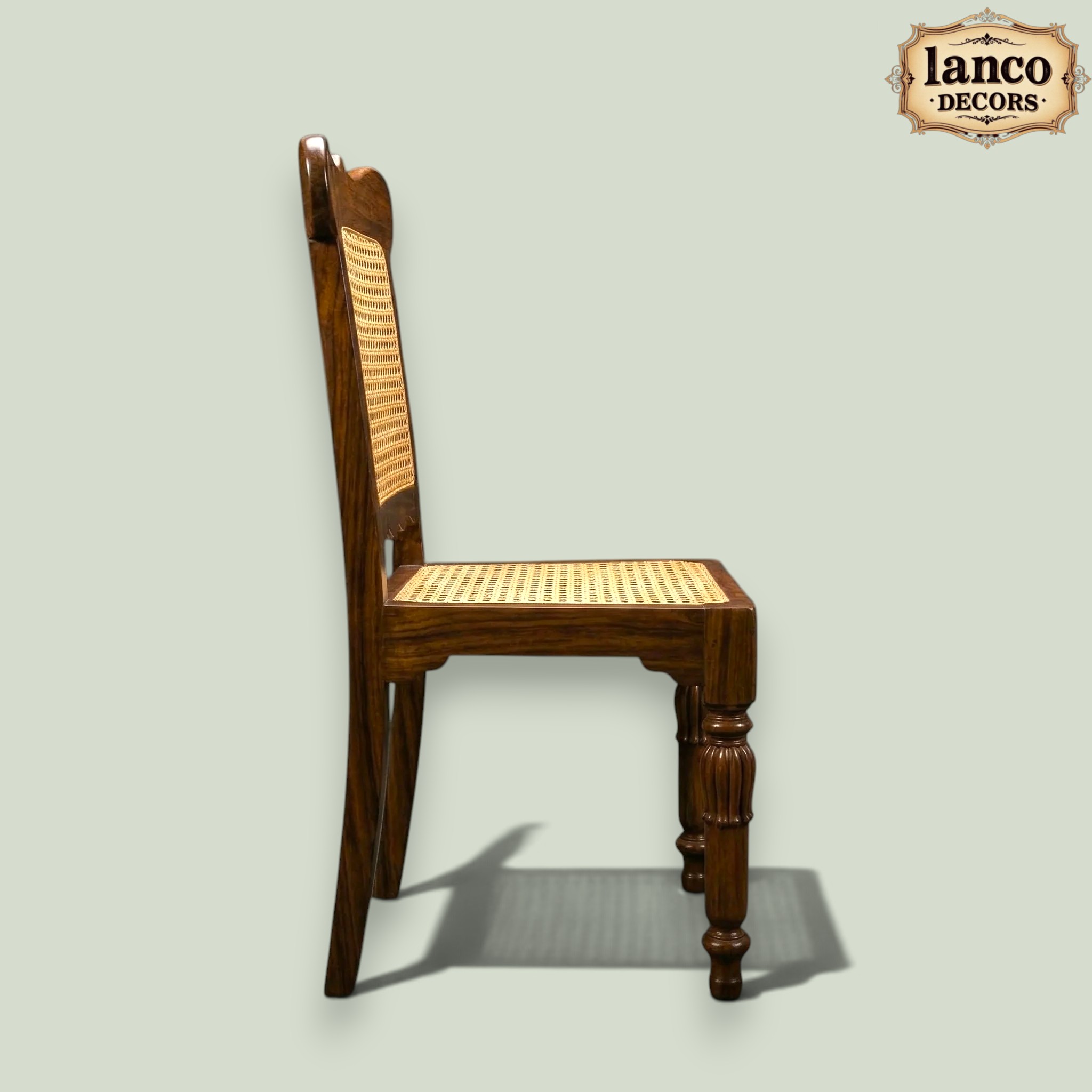 Saaz-e-Meeras – Handcrafted Teakwood Cane Dining Set - Image 6