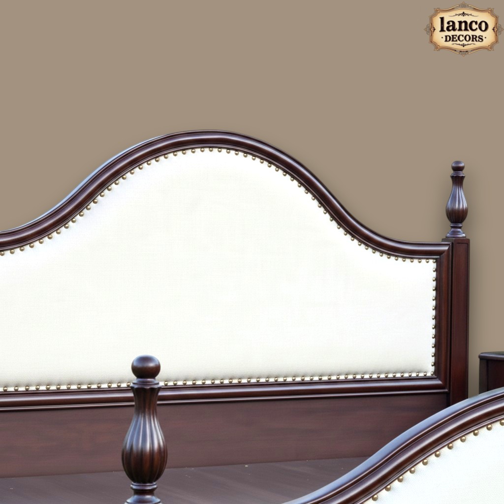 Shaan-e-Manzil – Classic Teakwood Upholstered Bed - Image 4