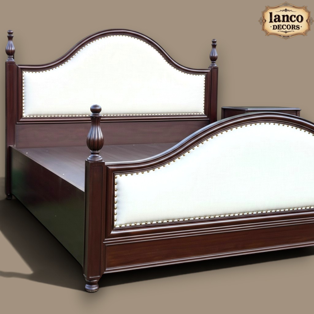 Shaan-e-Manzil – Classic Teakwood Upholstered Bed - Image 5