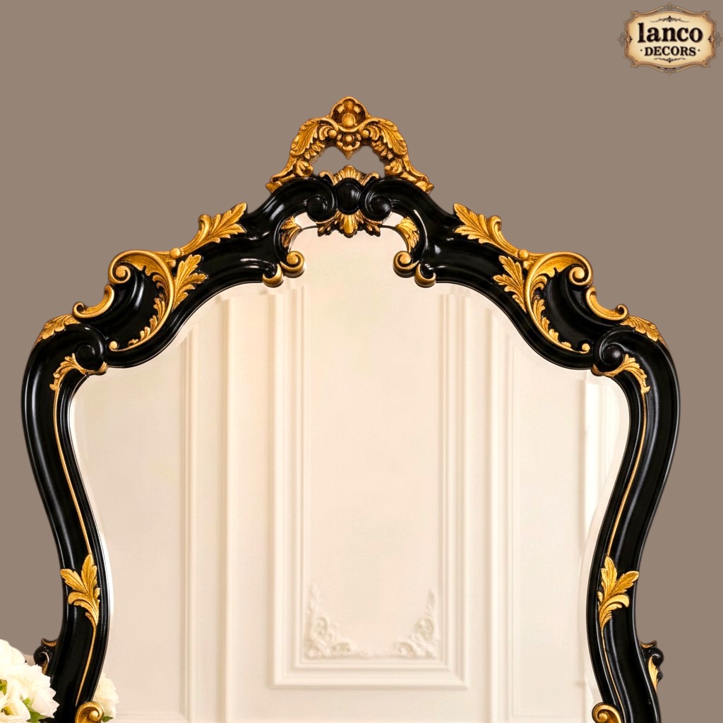 Aks-e-Zareen – Luxury Hand-Carved Teakwood Dressing Table with Mirror & Stool - Image 3