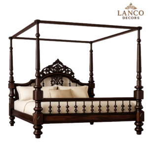 Royal Walnut Colonial Victorian Canopy Rail – Solid Indian Teakwood