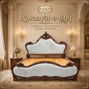 Riwaayat-e-Ishq – Royal Handcrafted Upholstered Bed