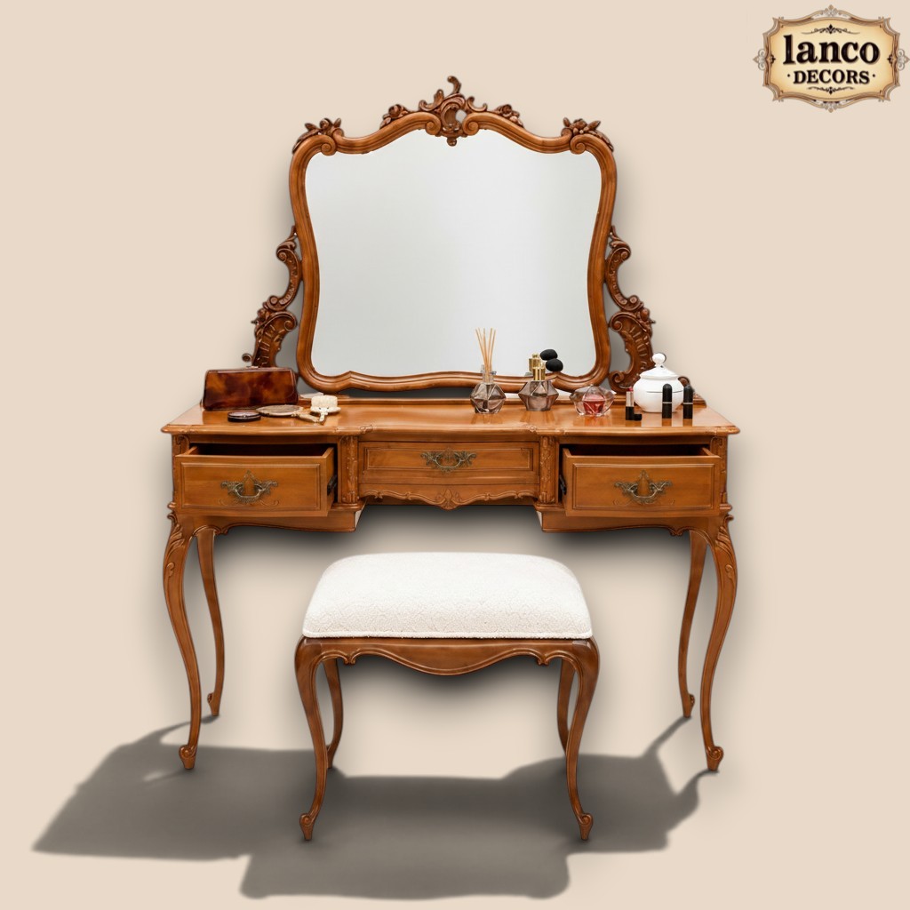 Naqsh-e-Aaina – Royal Carved Dressing Table with Mirror - Image 8