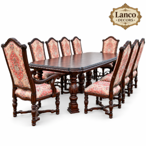 Afreen-e-Naz – Royal 10-Seater Teakwood Dining Set