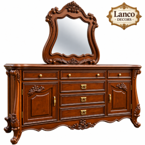 Shahi Virasat Handcrafted Dressing Console with Ornate Mirror
