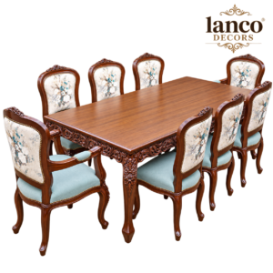 Mehfil Heritage 8-Seater Hand-Carved Teakwood Dining Set