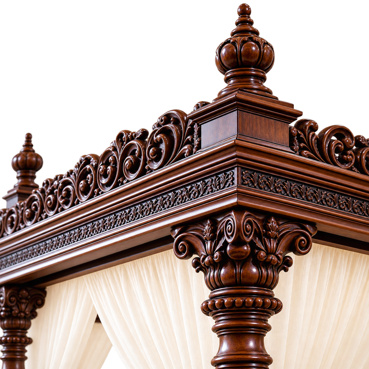 Takht-e-Meeras – Royal Handcrafted Four Poster Canopy Bed - Image 4