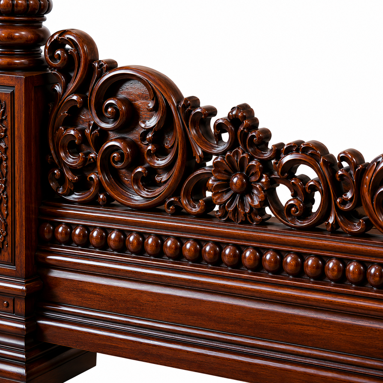 Takht-e-Meeras – Royal Handcrafted Four Poster Canopy Bed - Image 5