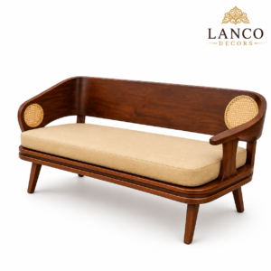 Sukoon-e-Kaari – Handcrafted Wooden Cane Sofa