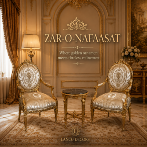 Zar-o-Nafasat – Royal Gold Accent Chair Collection