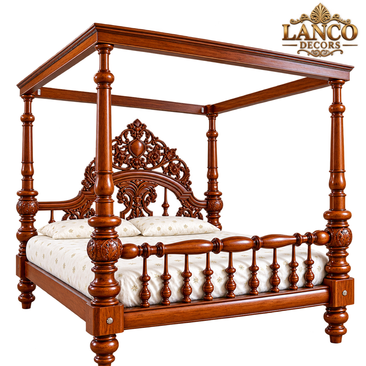 Meeras-e-Darbar – Royal Handcrafted Four Poster Bed