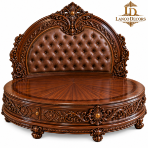 Naqsh-e-Darbar – Royal Handcrafted Round Bed