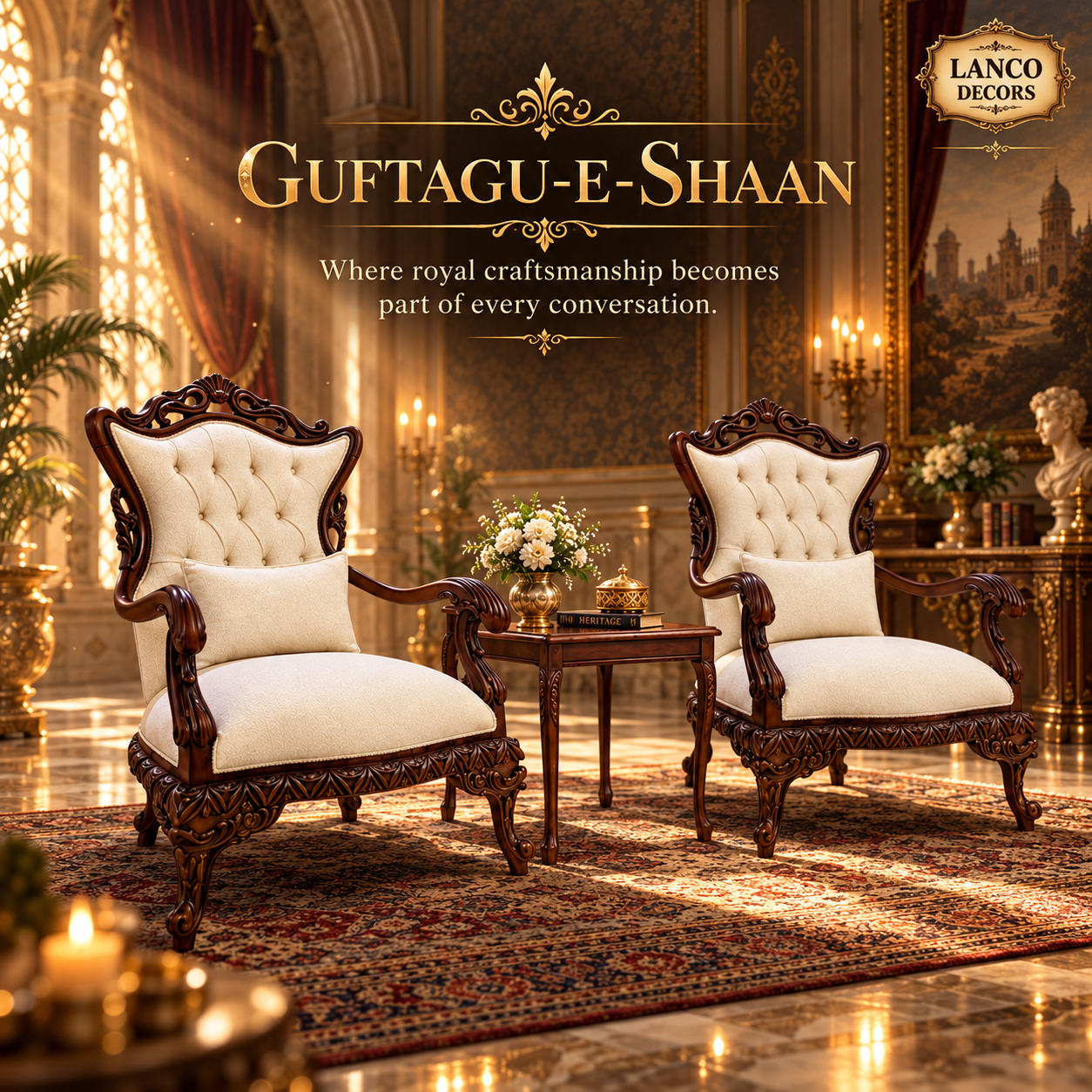 Guftagu-e-Shaan – Royal Handcrafted Accent Chair